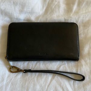 Fossil Wallet in Black Leather